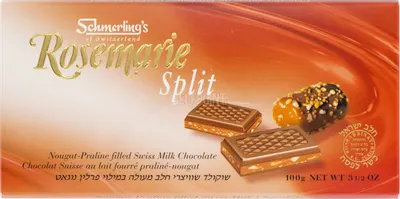 Rosemarie Split Milk Chocolate Bar Filled with Nougat Praline