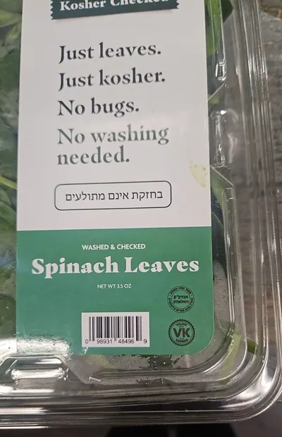 Washed & Checked Spinach Leaves