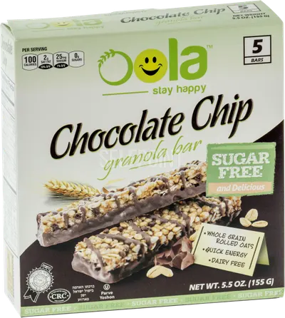 Chocolate Chip Granola Bar Sugar Free 5 Ct