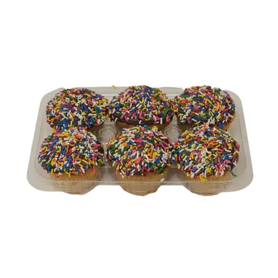Cupcakes Large Sprinkle 6Ct