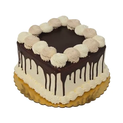 8 Inch Cake Square Black & White Shadow