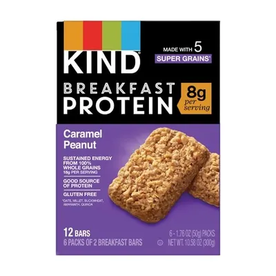 Breakfast Protein Caramel Peanut Bars 6 ct