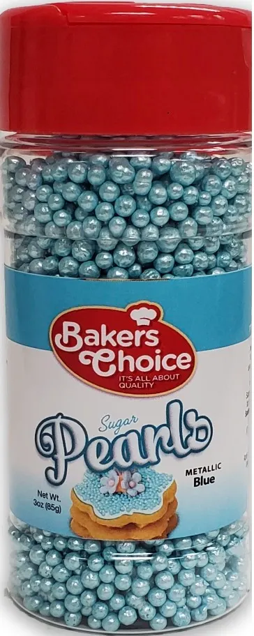 Bakers Choice Metallic Blue Pearls
