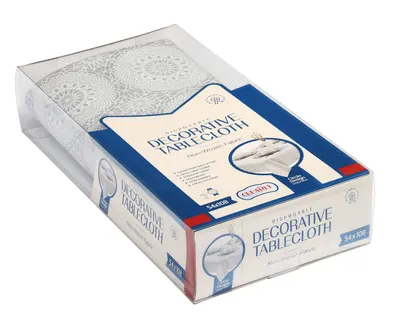 Decorative Tablecloth Circle White Silve