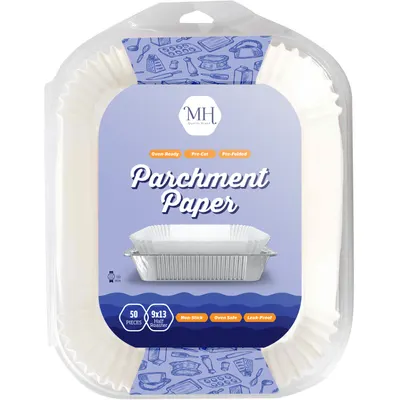 "Pre Cut 9"""" x 13"""" Parchment Paper 50 pcs"