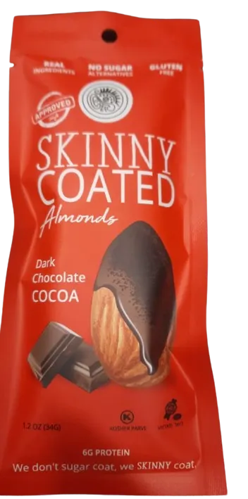 Skinny Coated Almonds Dark Chocolate Cocoa