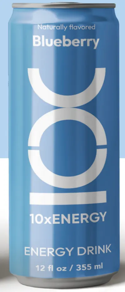 Blueberry Flavored 10x Energy Drink Can