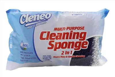 Cleaning Sponge 4Ct  2 In 1
