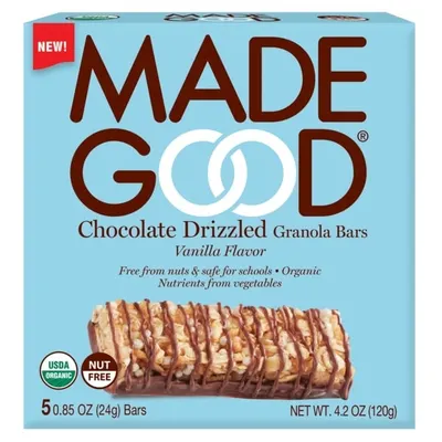 Chocolate Drizzled Granola Bars Vanilla Flavored