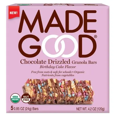 Organic Chocolate Drizzled Bars 5 ct