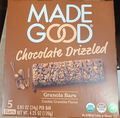 Chocolate Drizzled Granola Bars Cookie Crumble
