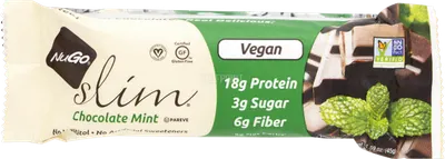 Slim Chocolate Vegan Gluten Free Mint Bar Dipped in Real Dark Chocolate