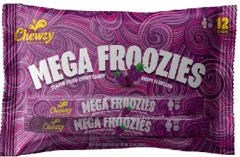 Mega Froozies Chewy Candy Sticks 12 ct