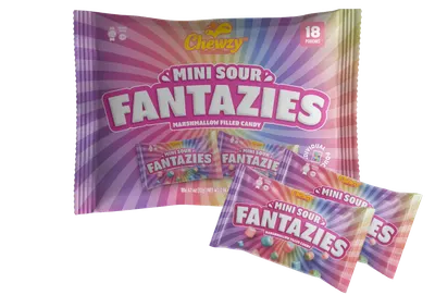 Mini Sour Marshmallow Filled Candy Pouches 18 ct