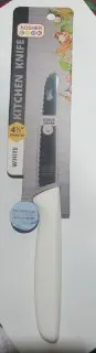 "4.5"""" White Kitchen Knife - Round Tip/Serrated Edge"