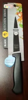 "6"""" Black Kitchen Knife - Straight Edge"