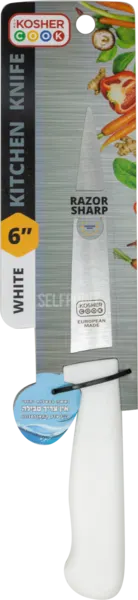 "6"""" White Kitchen Knife - Straight Edge"