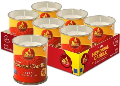 6 Pk 1-Day Memorial Candle Tins