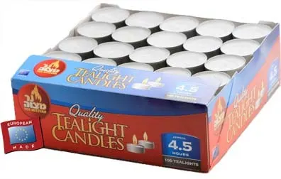 Tea Lights Box Burns for 4.5 Hrs