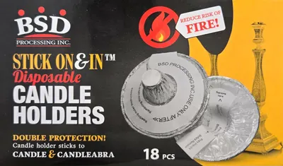 Stick On & In Disposable Candle Holders 18 pcs