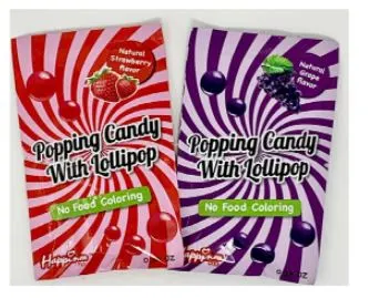 Popping Candy w/ Lollipop Strawberry/Grape