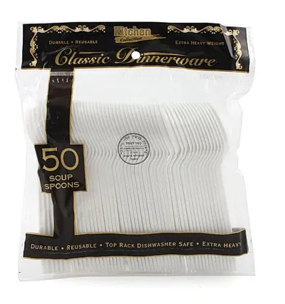 White Soup Spoons Deluxe 50 Ct