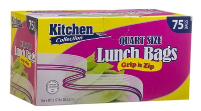 Grip N Zip Quart Size Lunch Bags