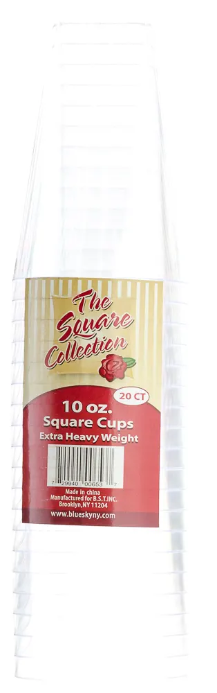 Clear Square Cups 10 oz