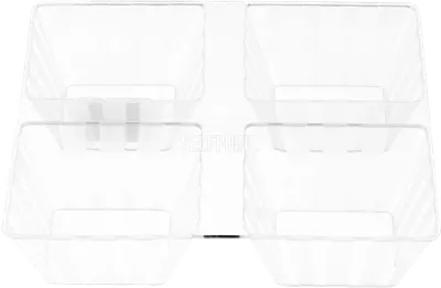 4 Compartment Square Plate Clear