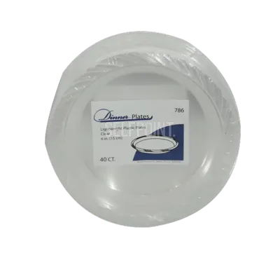 "Clear Plastic Dinner Plates 6"""""