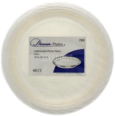 "Clear Plastic Dinner Plates 10"""""