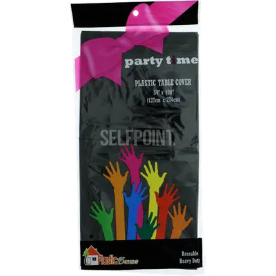 "54"""" x 108"""" Black Plastic Table Cover"