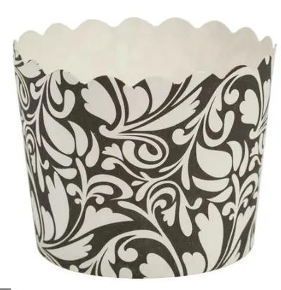 Black Design Small Baking Cups