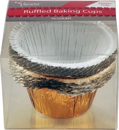 Baking Cups Ruffled Gold