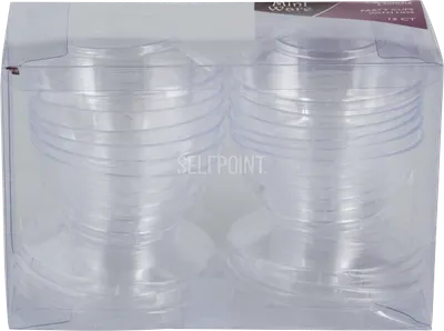 Mini Ware Clear Round Cups with Lids