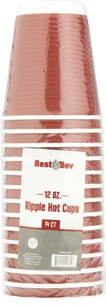 Hot Cups Ripple 12 Oz Red