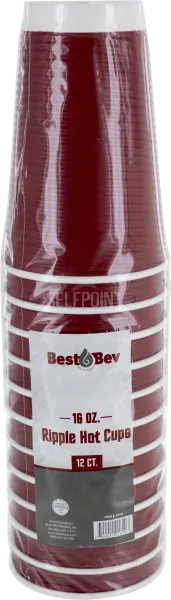 Hot Cups Ripple 16 Oz Red