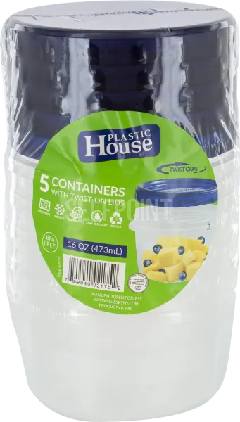16 oz Plastic Food Containers with Lids