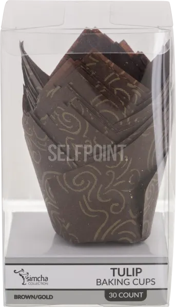 Brown/Gold Tulip Baking Cups 30 ct