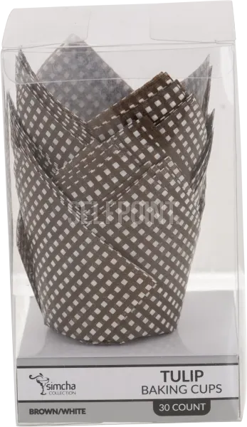 Baking Cups Tulip Brown/White