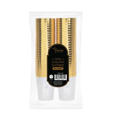 Gold Rim Tumblers 50 ct