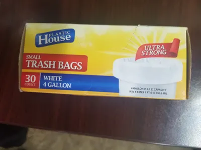 Small 4 Gallon White Trash Bags