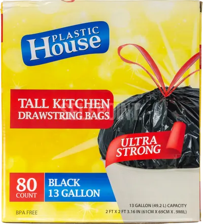 Tall Kithen 13 Gallon Black Drawstring Bags