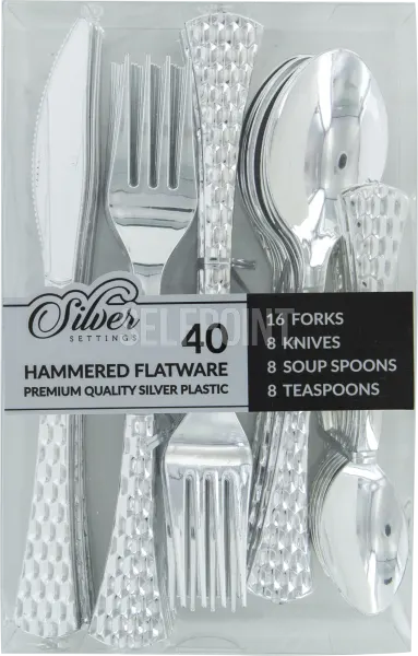 Hammered Flatware Cutlery Combo