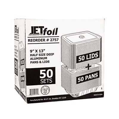 "9"""" x 13"""" Half Size Deep Aluminum Pans & Lids"