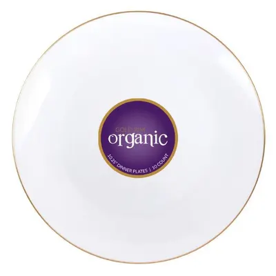 "10.25"""" Dinner Plates with Gold Rim"