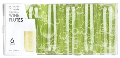 9 oz Stemless Wine Clear Flutes