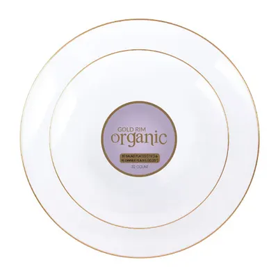 Gold Rim White Plates Combo