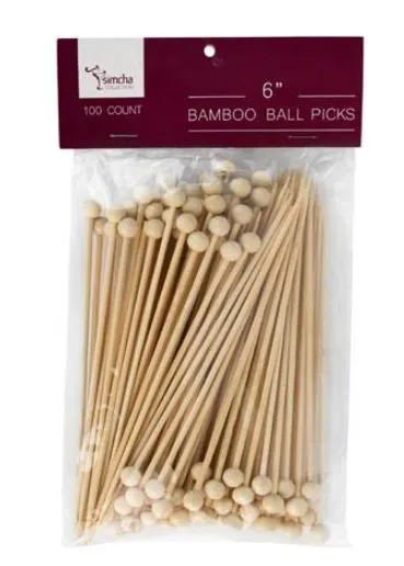 "Bamboo Ball Picks 6"""""