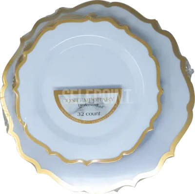 "7"""" Gold Rim Salad Plates & 10"""" Dinner Plates"